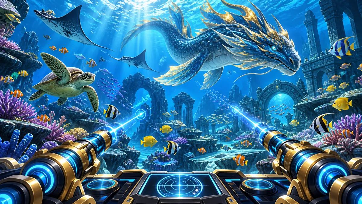 ภาพเกมยิงปลาออนไลน์ในโลกใต้ทะเล
